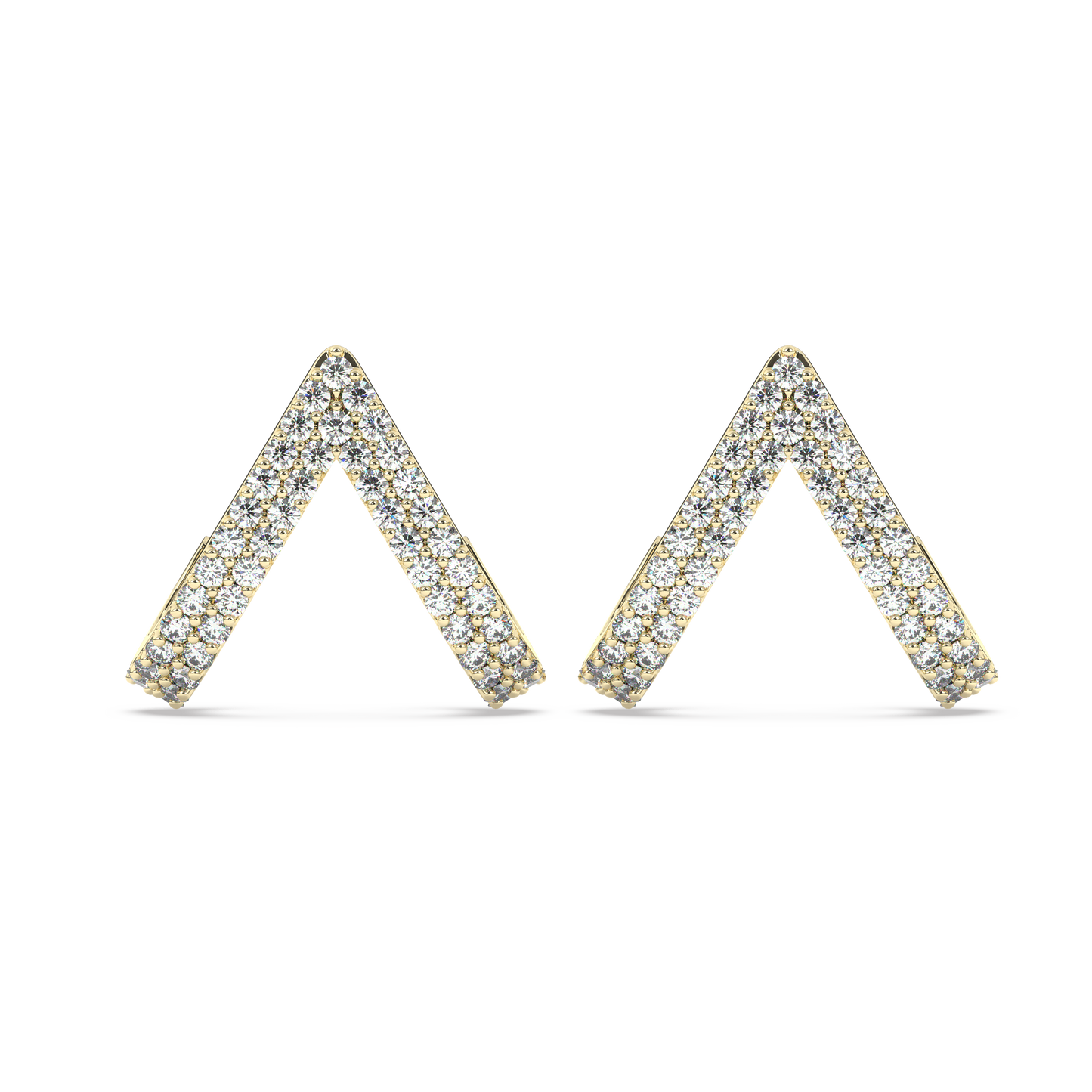 Noémie Earring Double Pave in Yellow Gold