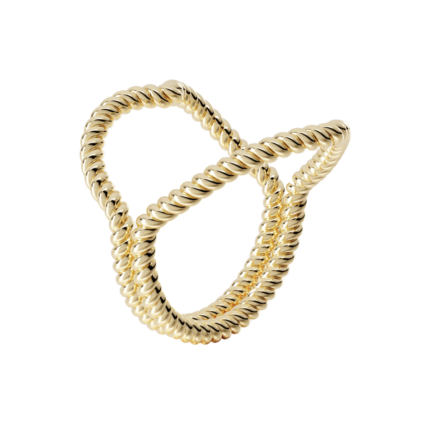 The Confluence Ring Set in Gold Coil