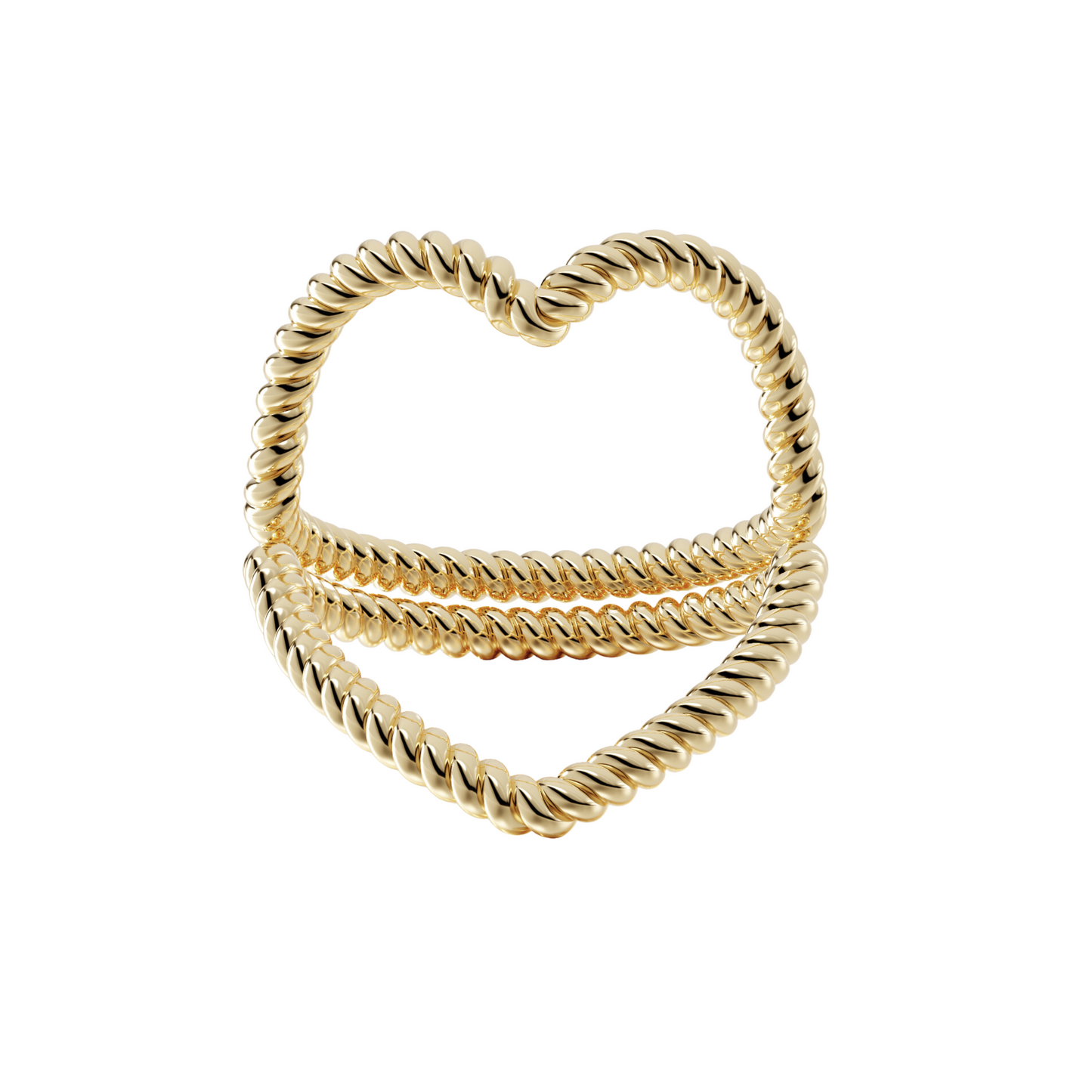 The Confluence Ring Set in Gold Coil